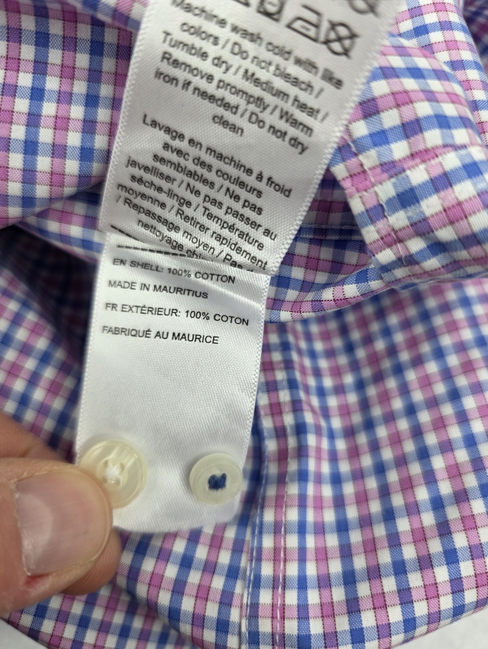 UNTUCKit Men's Checked Button Down Shirt Pink Blue Size Large CP-3567 - Picture 8 of 10